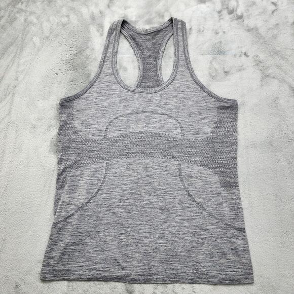 Lululemon Swiftly Tech Racerback Tank Heathered Slate Womens 10 Gray Running - Picture 1 of 8